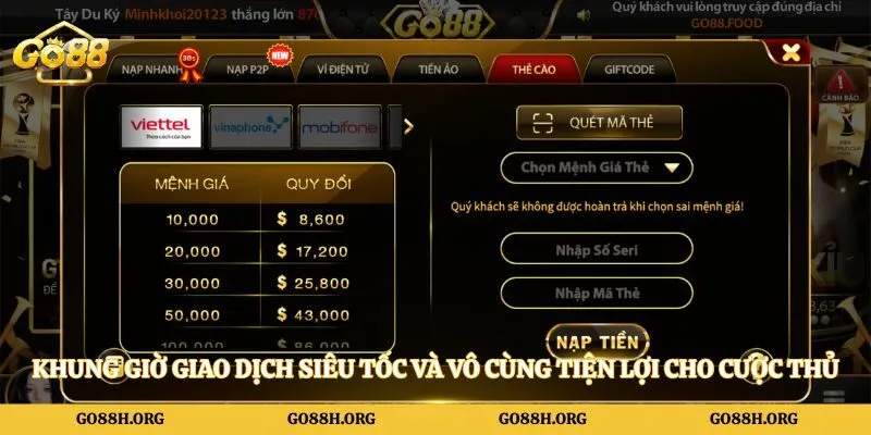 Khung giờ giao dịch siêu tốc và vô cùng tiện lợi cho cược thủ
