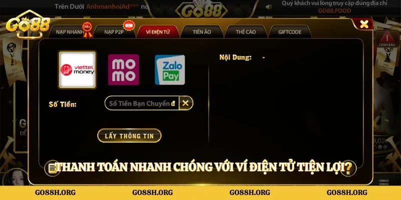 Thanh toán nhanh chóng với ví điện tử tiện lợi